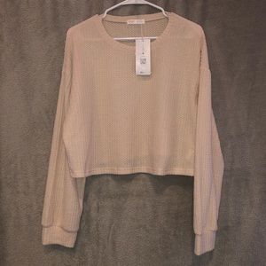 Romwe oversized long sleeve cropped top SZ: S